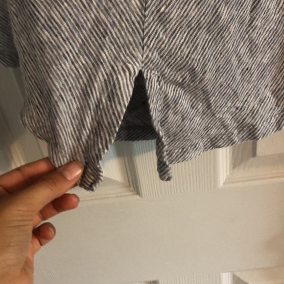 Antibes Blanc 100% Linen Coastal Striped Tank Top - Picture 5 of 8